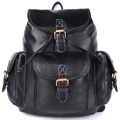 Livinwise Genuine Black Leather Vintage Rucksack Backpack for Women
