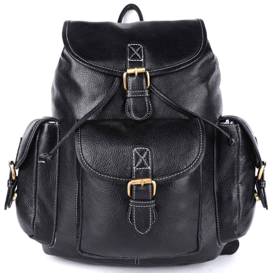 Livinwise Genuine Black Leather Vintage Rucksack Backpack for Women