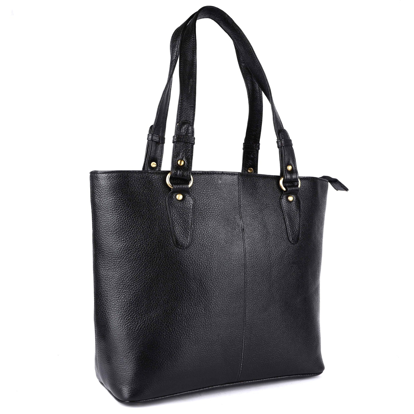 Livinwise Genuine Black Leather Tote Bag for Women