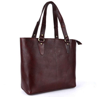 Livinwise Genuine Mahogany Leather Tote Bag for Women