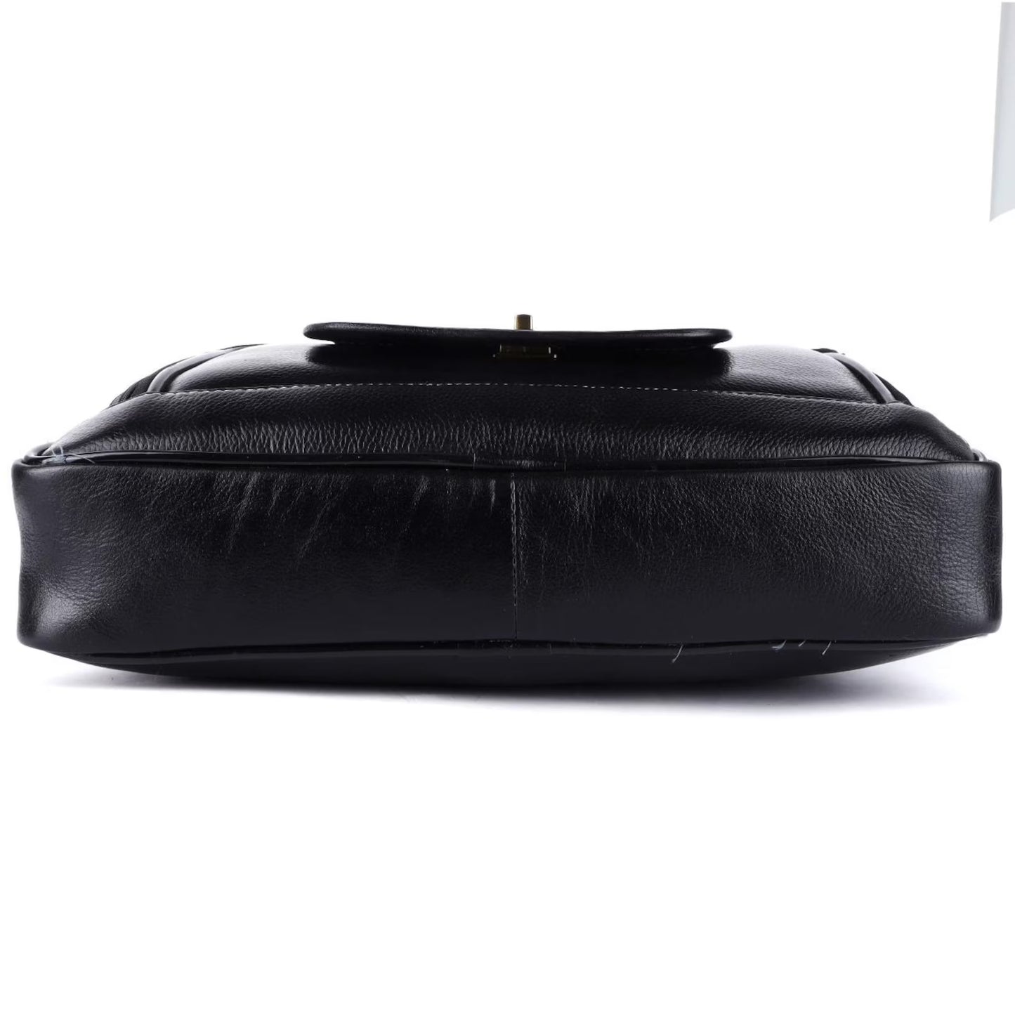 Heritage Leather Multi-Pocket Briefcase – 15.6" Laptop Messenger Bag - Black