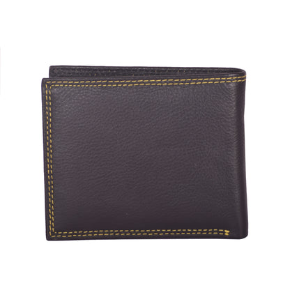 Livinwise Men's Black Pebbled Leather Bifold Wallet with Coin Pocket