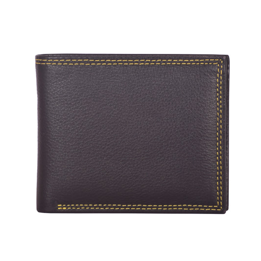 Livinwise Men's Black Pebbled Leather Bifold Wallet with Coin Pocket