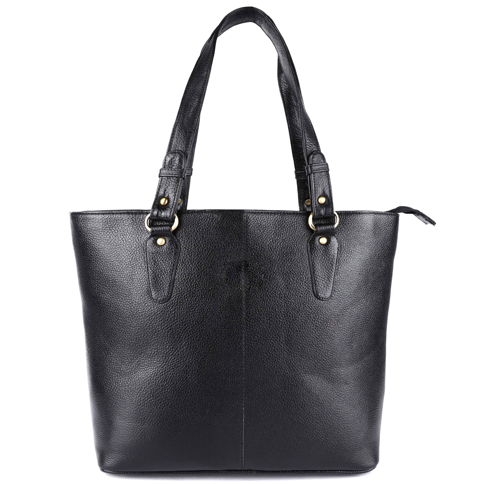 Livinwise Genuine Black Leather Tote Bag for Women