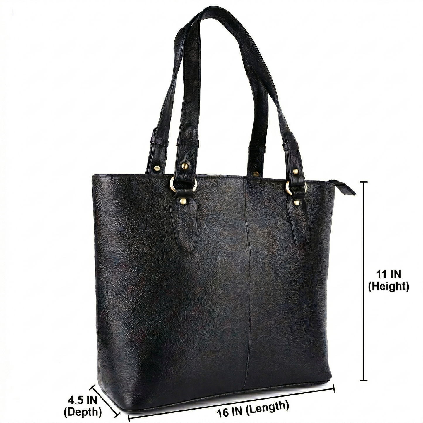 Livinwise Genuine Black Leather Tote Bag for Women