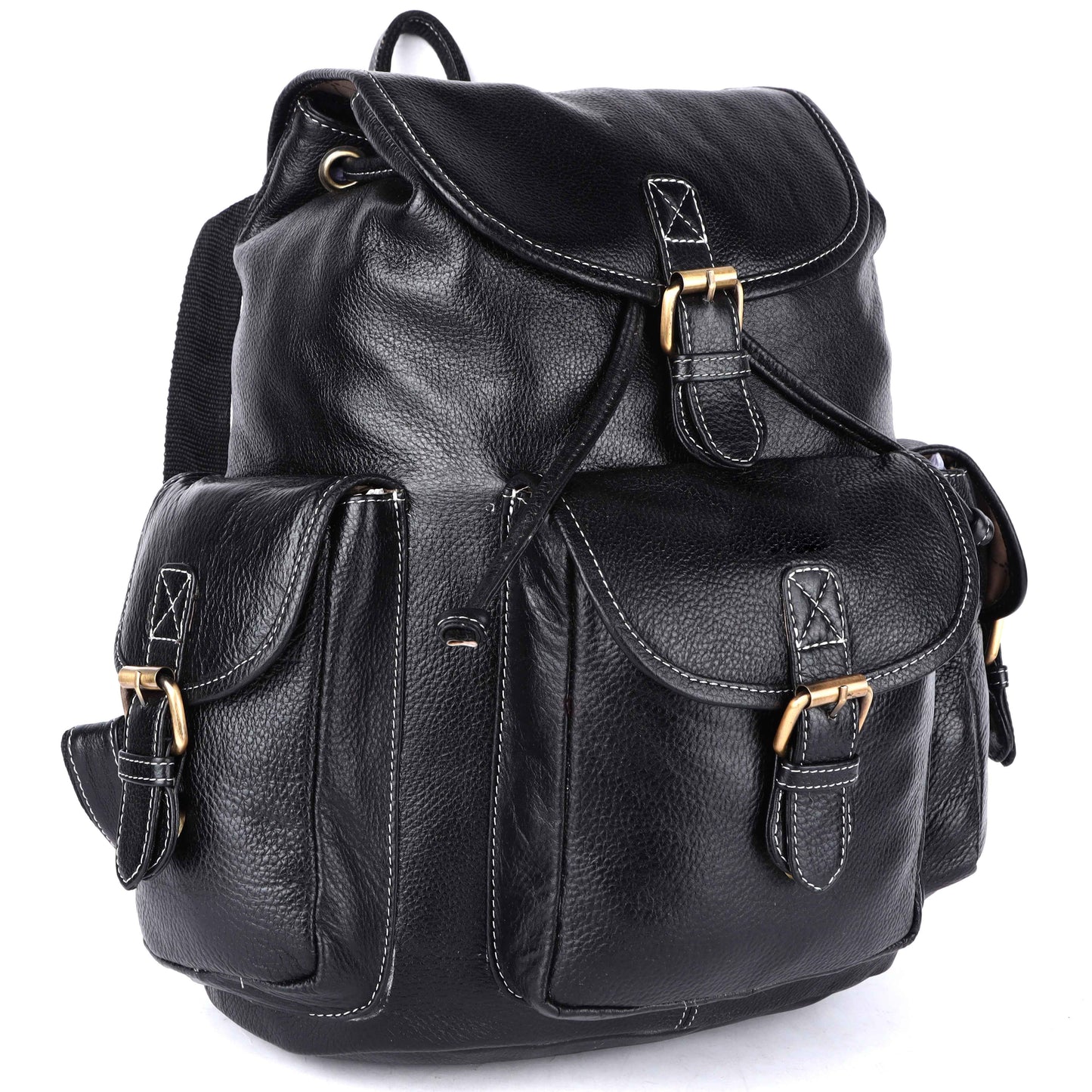 Livinwise Genuine Black Leather Vintage Rucksack Backpack for Women