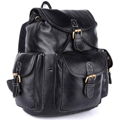 Livinwise Genuine Black Leather Vintage Rucksack Backpack for Women