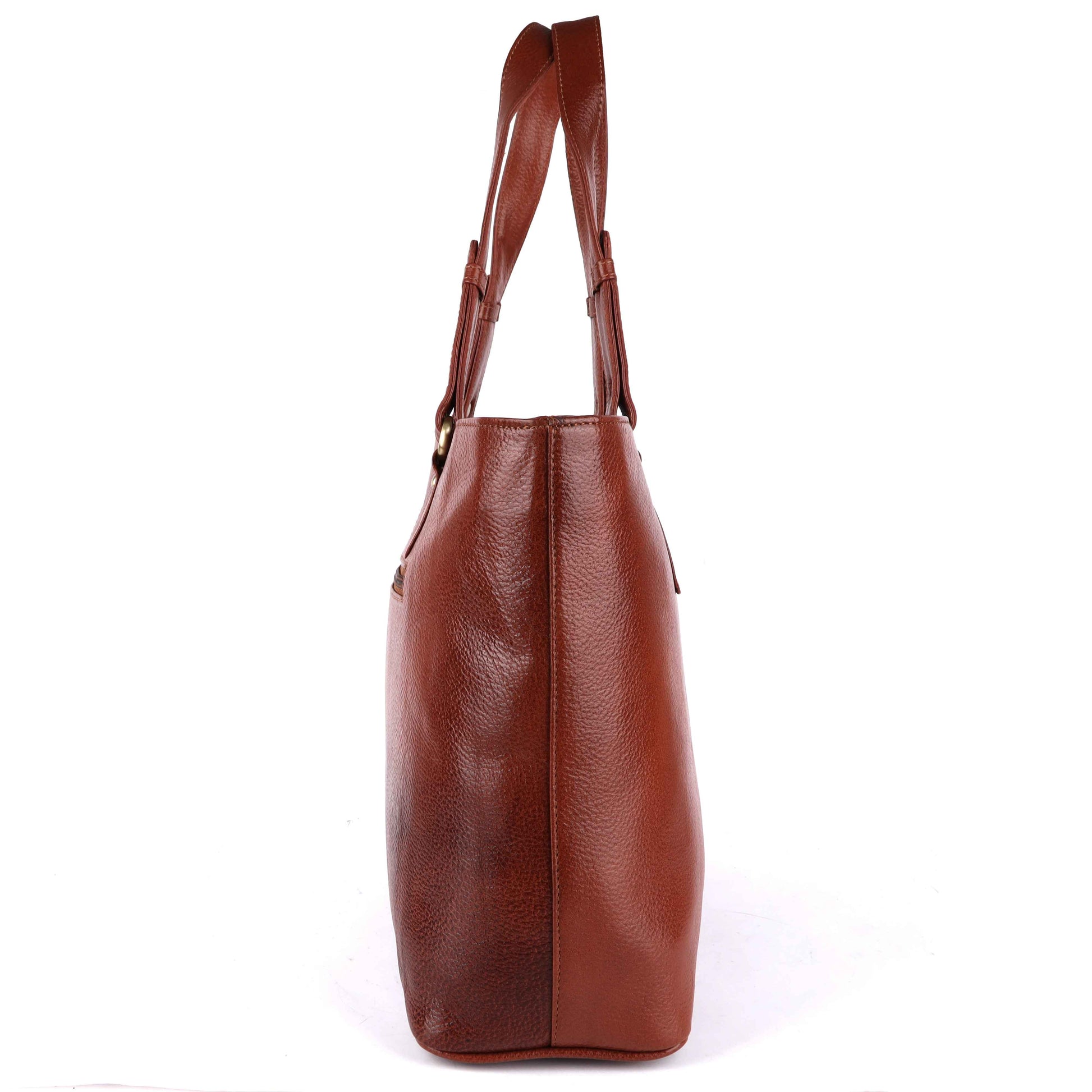 Livinwise Genuine Cognac Leather Tote Bag for Women