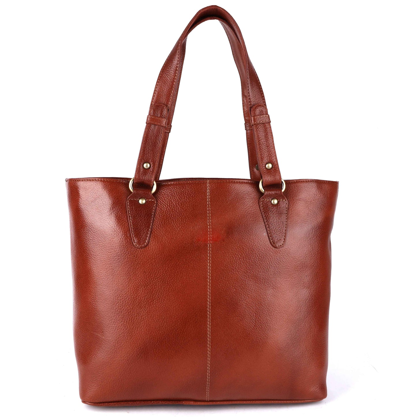 Livinwise Genuine Cognac Leather Tote Bag for Women