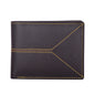 Livinwise Men's Contrast Stitch Leather Bifold Wallet with Center Zip Pocket