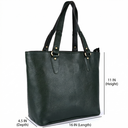 Livinwise Genuine Green Leather Tote Bag for Women