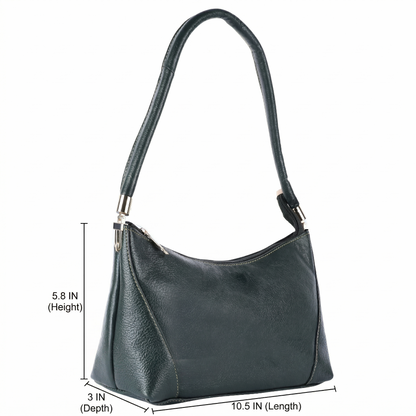 Livinwise Genuine Green Leather Shoulder Bag for Women