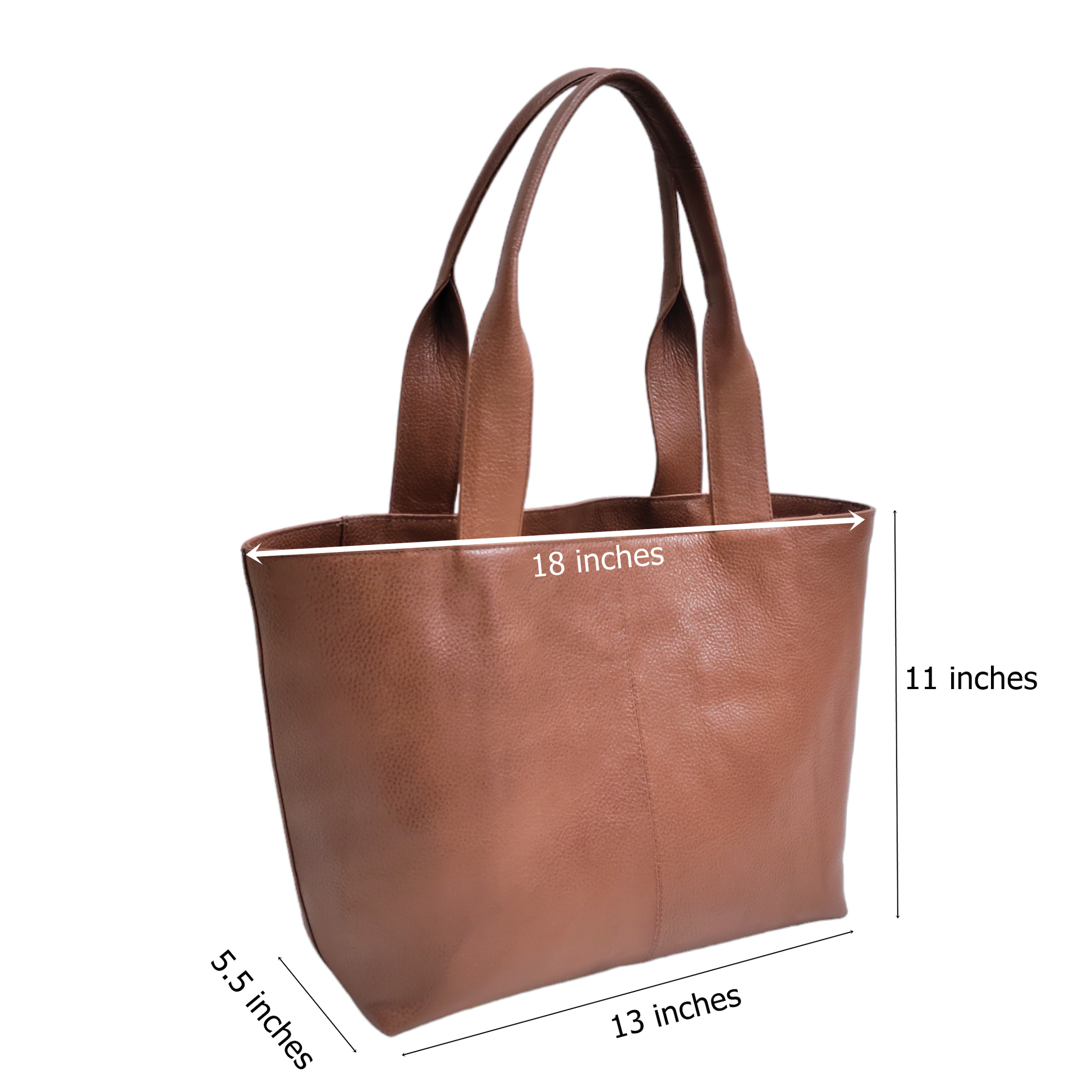 Livinwise Genuine Tan Leather Large Everyday Tote Bag