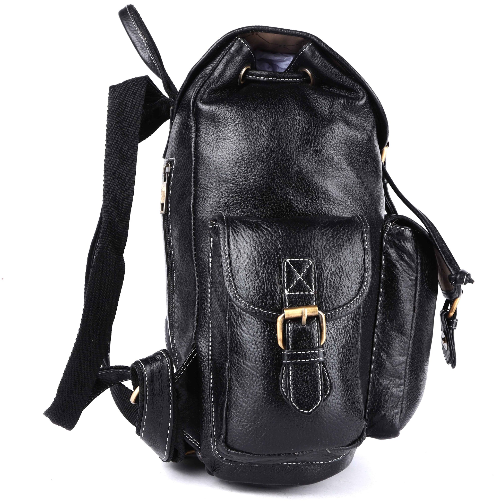 Livinwise Genuine Black Leather Vintage Rucksack Backpack for Women