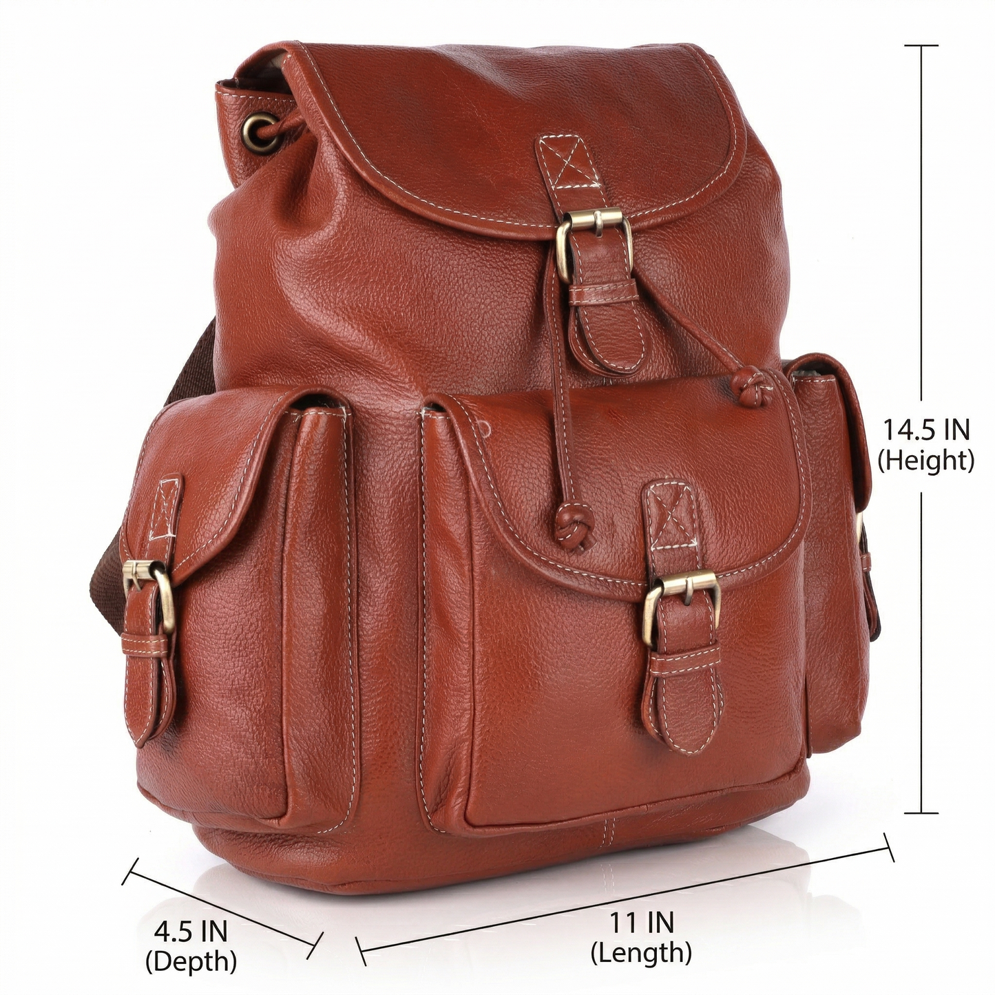 Livinwise Genuine Terracotta Leather Vintage Rucksack Backpack for Women