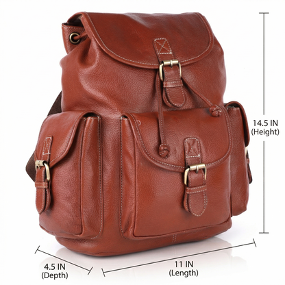 Livinwise Genuine Terracotta Leather Vintage Rucksack Backpack for Women