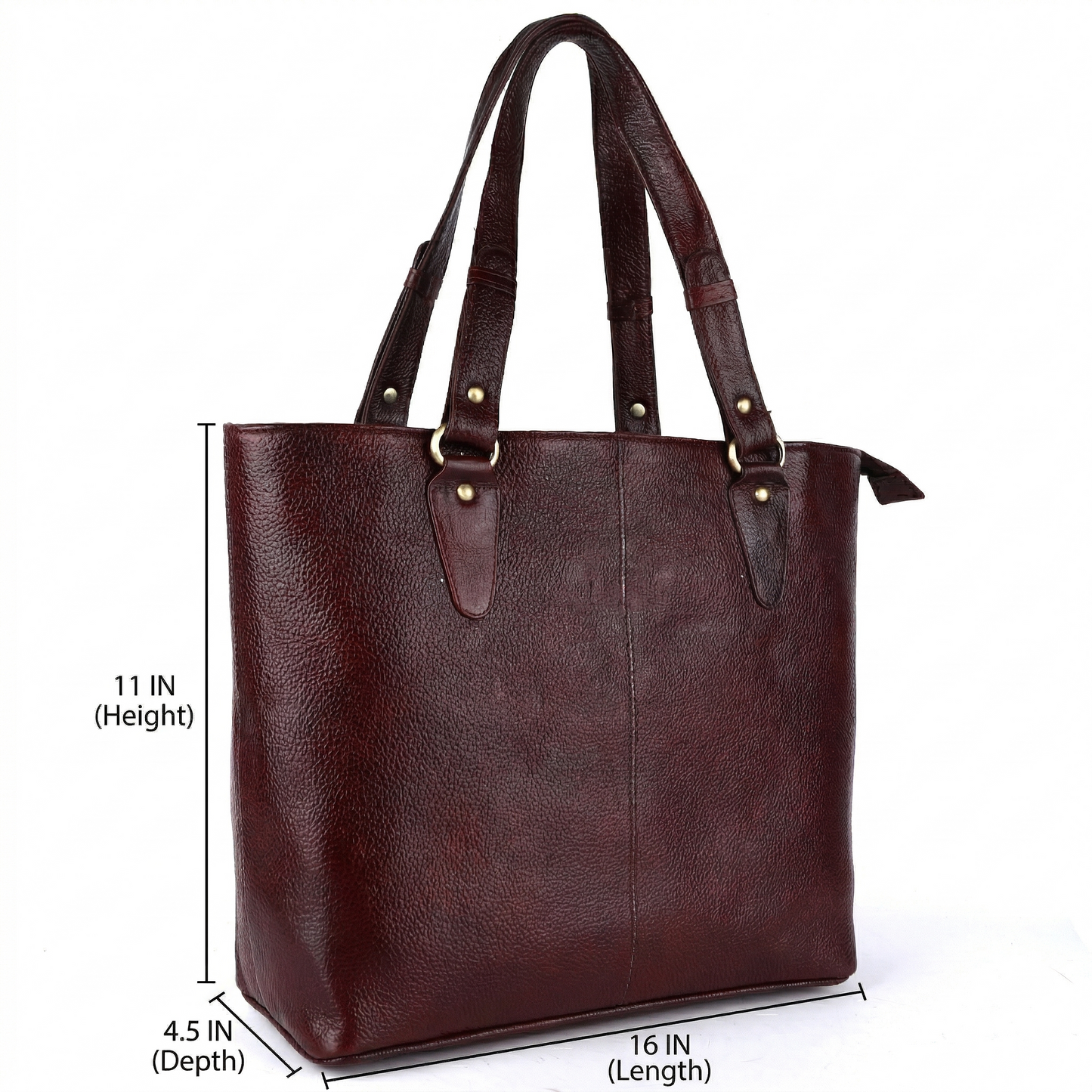 Livinwise Genuine Mahogany Leather Tote Bag for Women