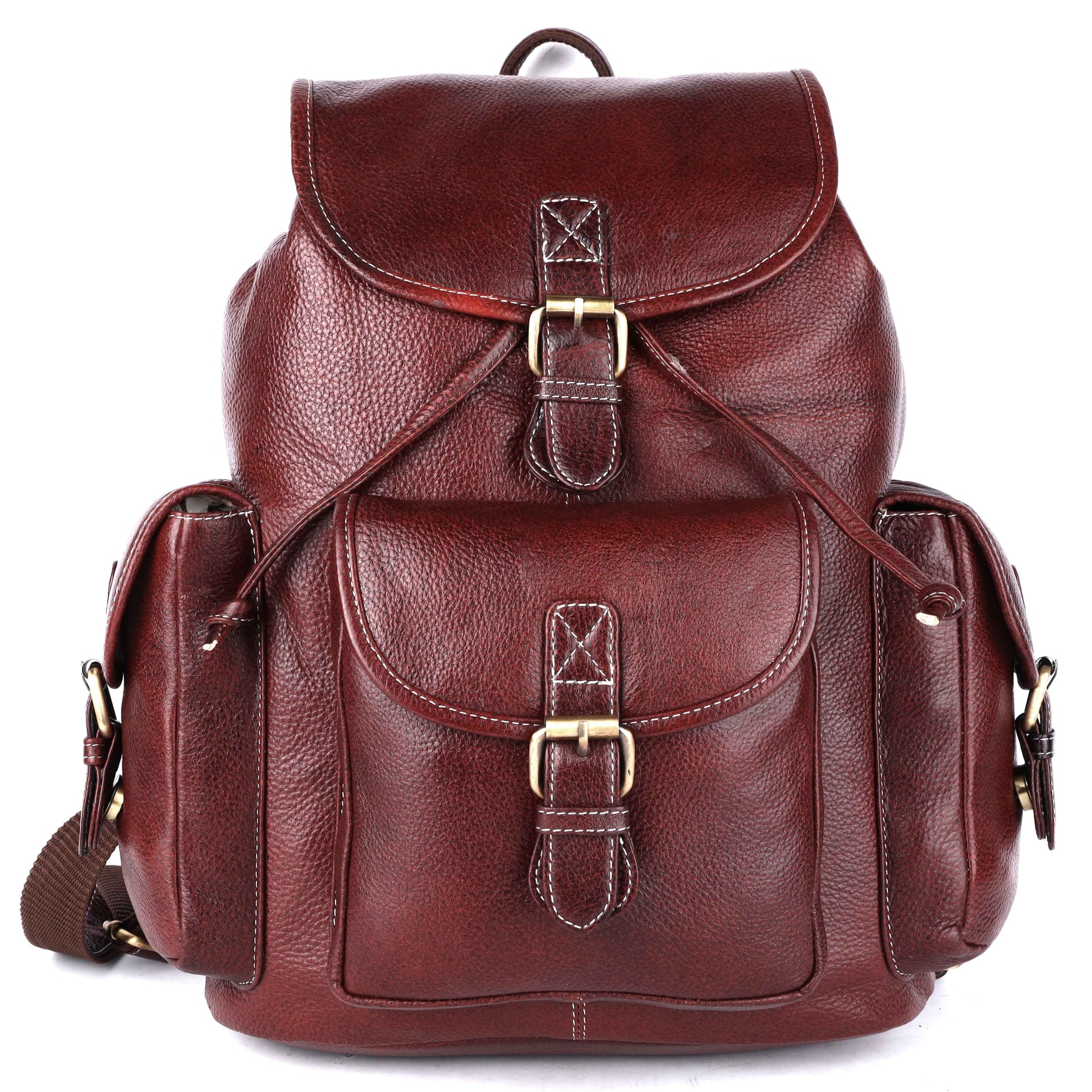Livinwise Genuine Mahogany Leather Vintage Rucksack Backpack for Women