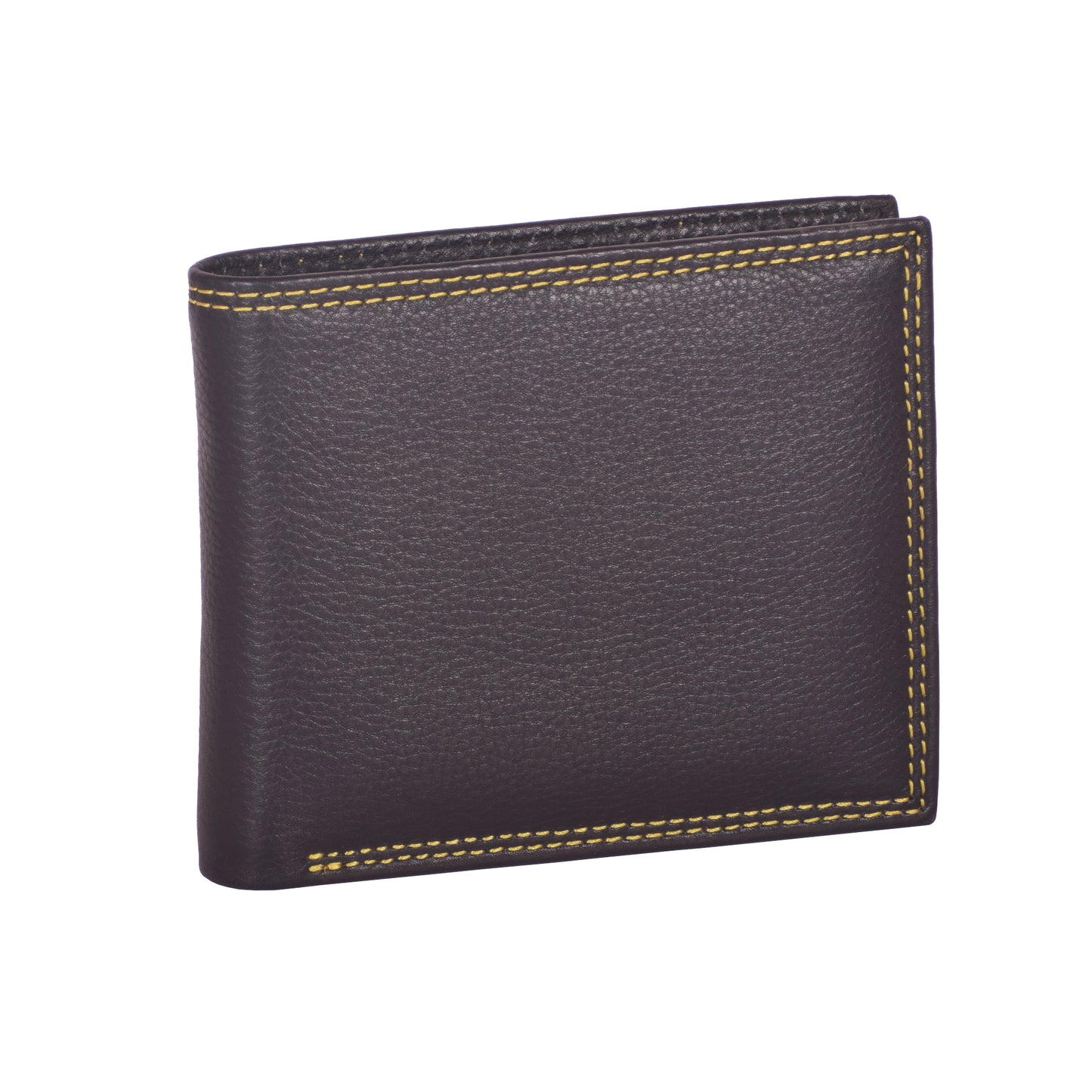Livinwise Men's Black Pebbled Leather Bifold Wallet with Coin Pocket