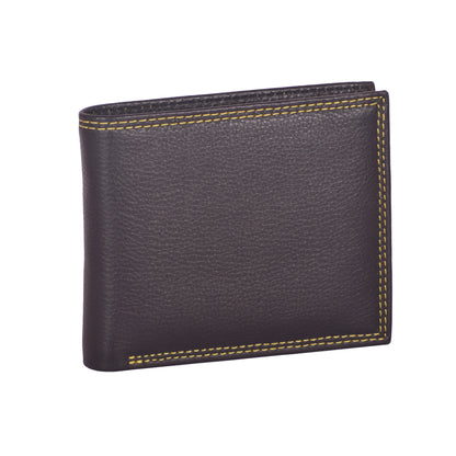 Livinwise Men's Black Pebbled Leather Bifold Wallet with Coin Pocket