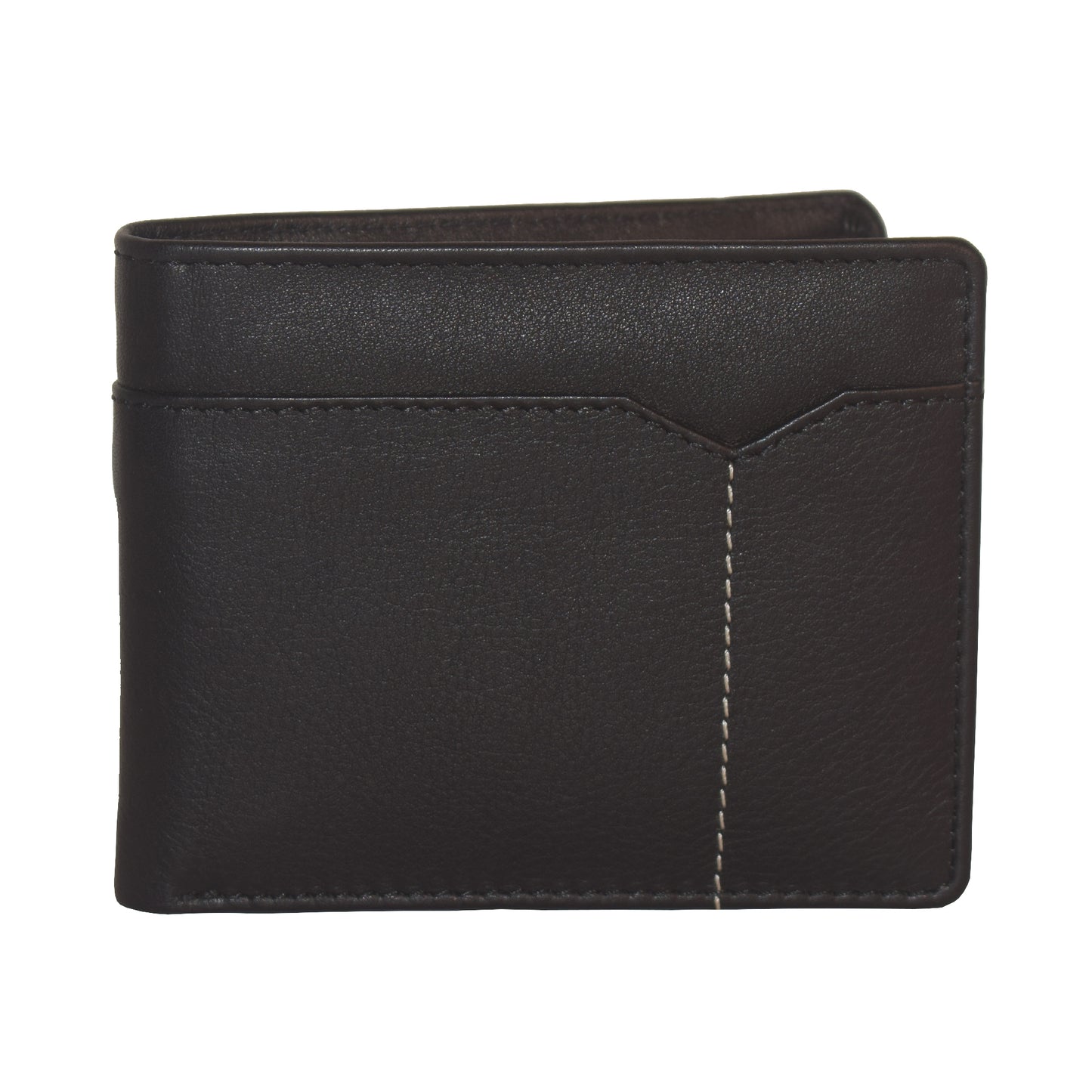 Livinwise Men's Premium Leather Bifold Wallet with Coin Pocket & V-Stitch Detail
