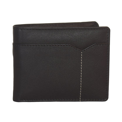 Livinwise Men's Premium Leather Bifold Wallet with Coin Pocket & V-Stitch Detail