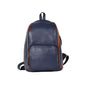 Livinwise Genuine Navy Leather Mini Backpack with Orange Piping