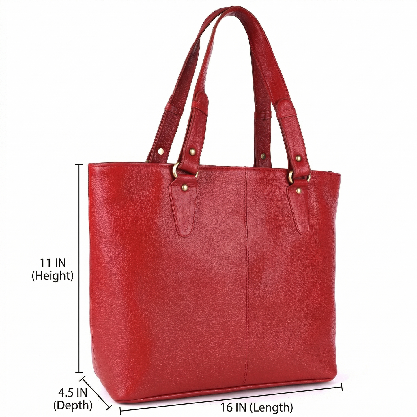 Livinwise Genuine Red Leather Tote Bag for Women
