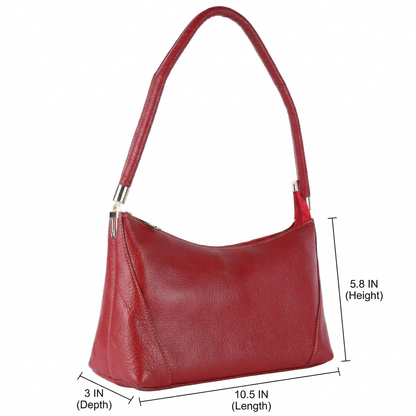 Livinwise Genuine Red Leather Shoulder Bag for Women