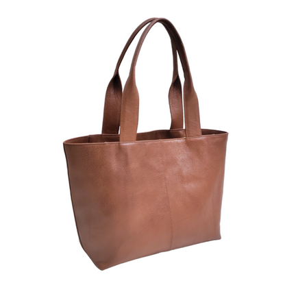 Livinwise Genuine Tan Leather Large Everyday Tote Bag