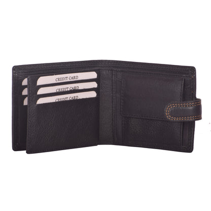 Livinwise Compact Leather Wallet with Coin Pocket and Snap Closure