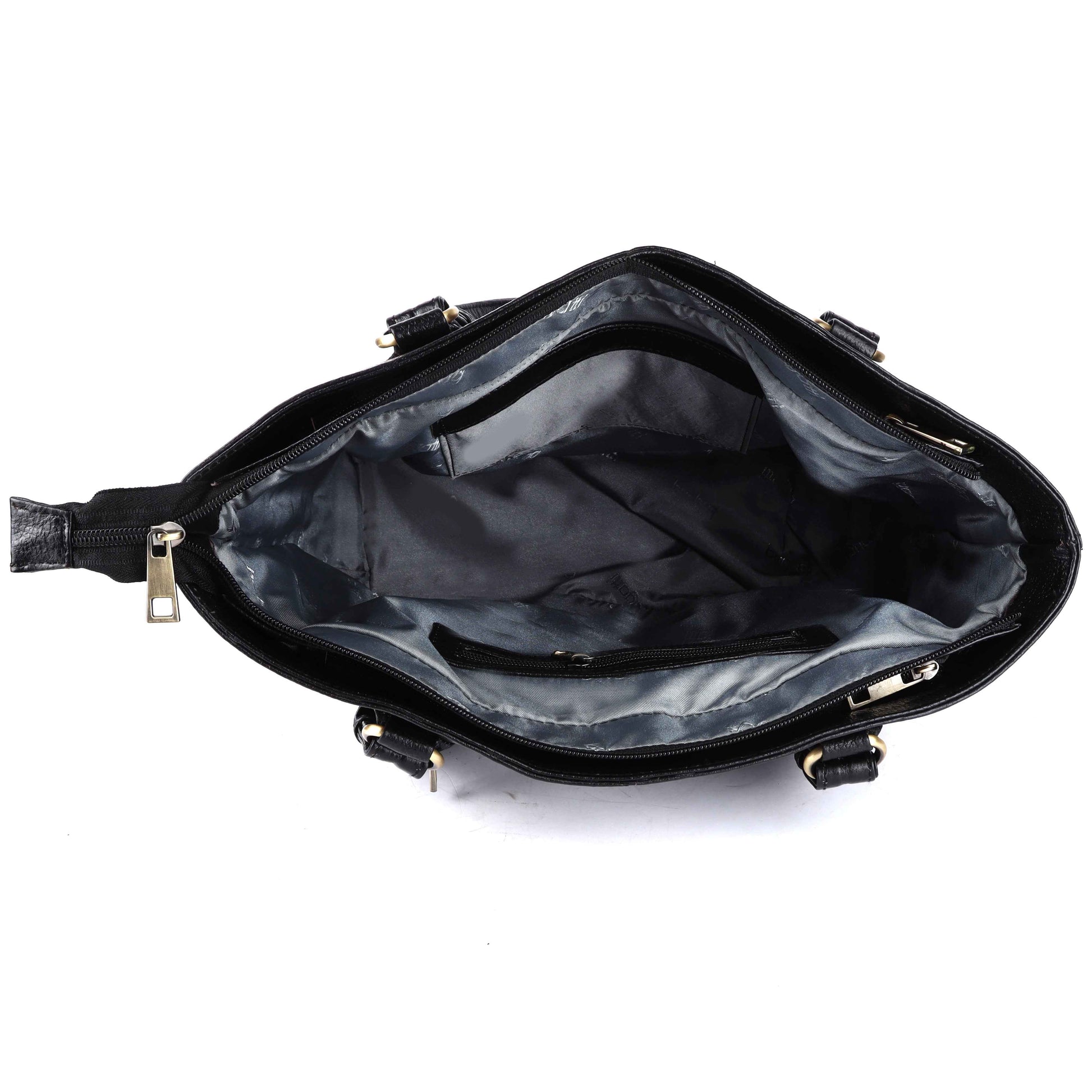 Livinwise Genuine Black Leather Tote Bag for Women