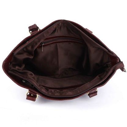 Livinwise Genuine Mahogany Leather Tote Bag for Women