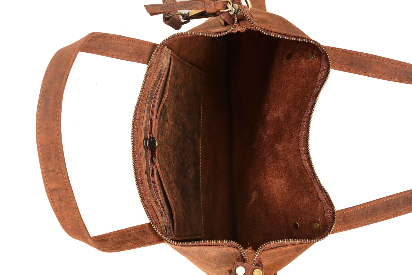 Livinwise Genuine Distressed Leather Convertible Tote Crossbody Bag