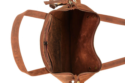 Livinwise Genuine Distressed Leather Convertible Tote Crossbody Bag
