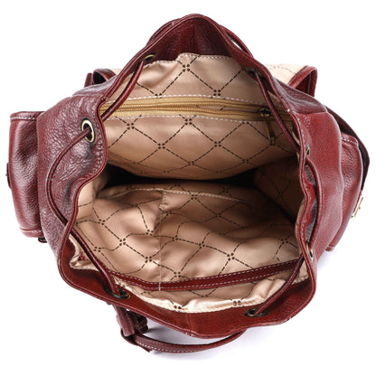 Livinwise Genuine Mahogany Leather Vintage Rucksack Backpack for Women