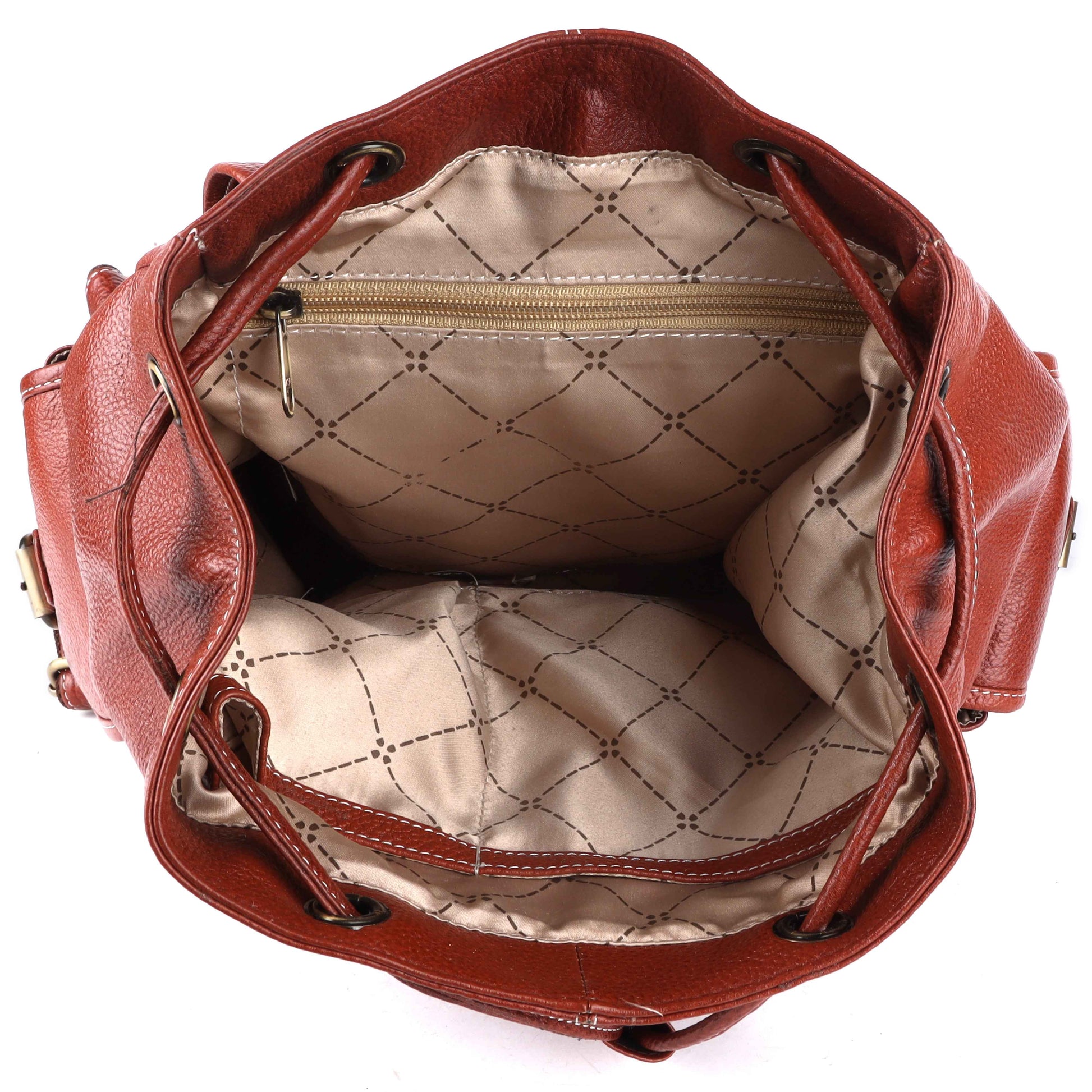 Livinwise Genuine Terracotta Leather Vintage Rucksack Backpack for Women