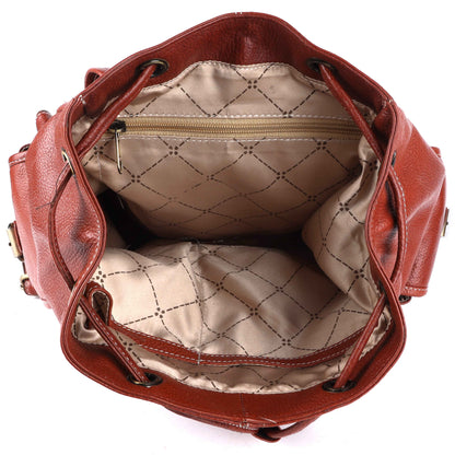 Livinwise Genuine Terracotta Leather Vintage Rucksack Backpack for Women