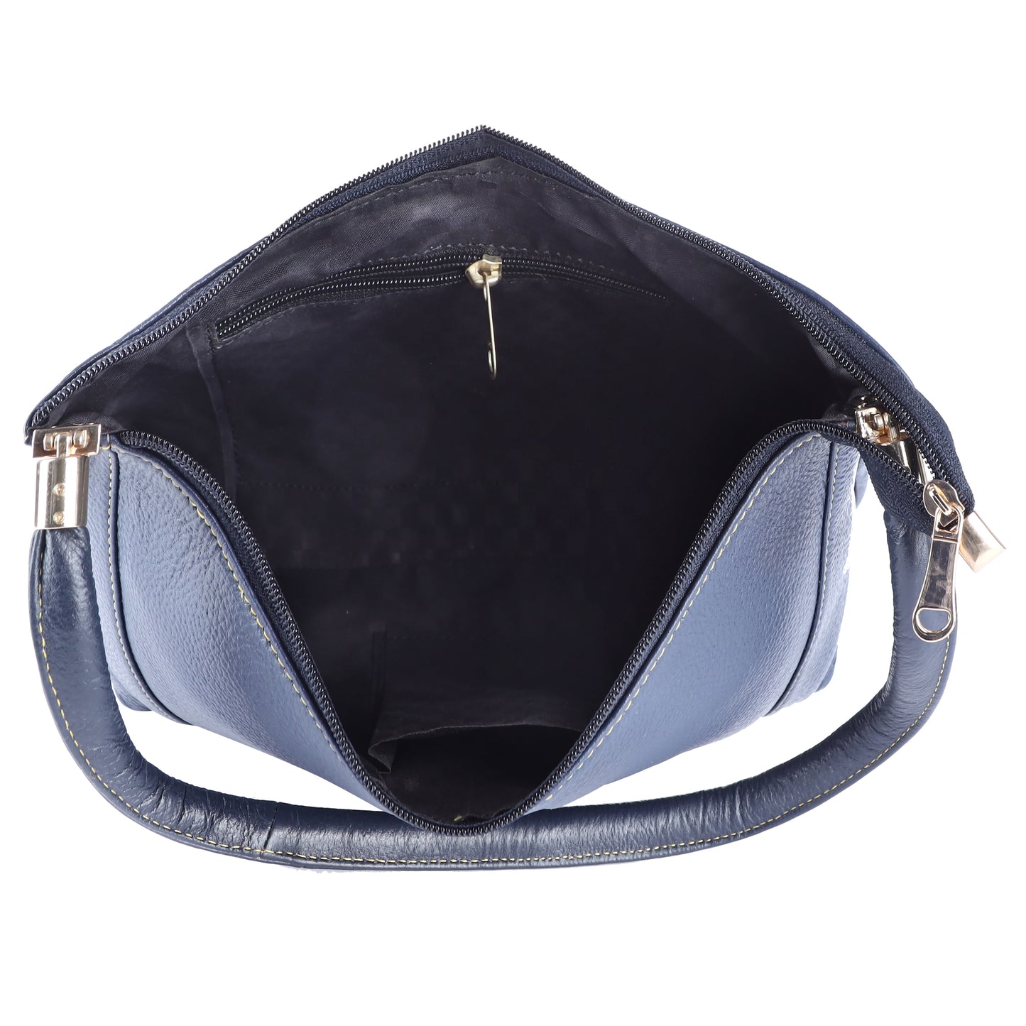 Livinwise Genuine Navy Blue Leather Shoulder Bag for Women