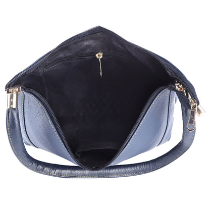 Livinwise Genuine Navy Blue Leather Shoulder Bag for Women