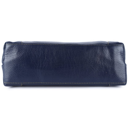 Livinwise Genuine Navy Blue Leather Shoulder Bag for Women