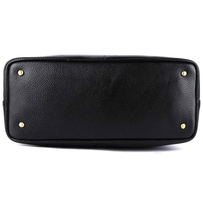Livinwise Genuine Black Leather Tote Bag for Women
