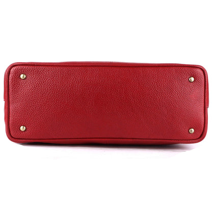 Livinwise Genuine Red Leather Tote Bag for Women