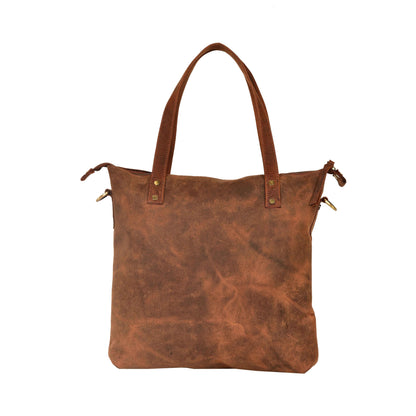 Livinwise Genuine Distressed Leather Convertible Tote Crossbody Bag