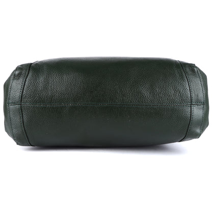 Livinwise Genuine Green Leather Belted Tote Bag for Women
