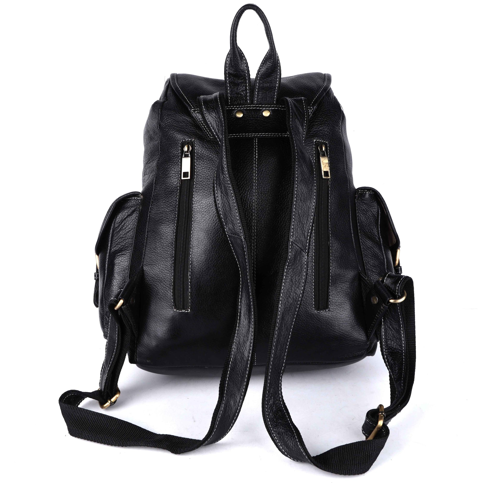 Livinwise Genuine Black Leather Vintage Rucksack Backpack for Women