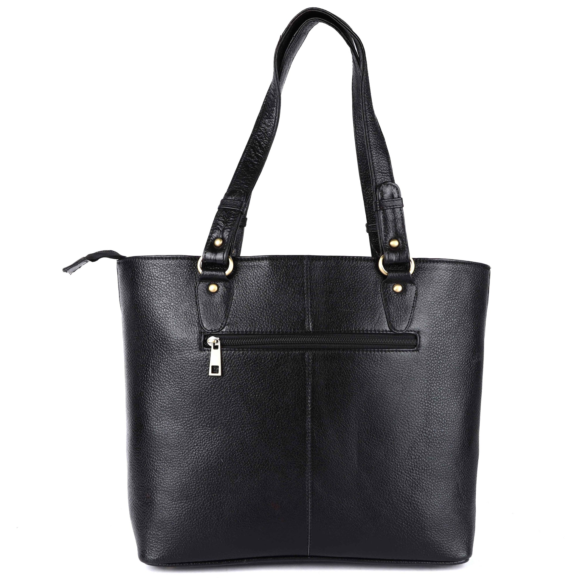 Livinwise Genuine Black Leather Tote Bag for Women