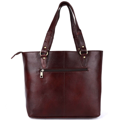 Livinwise Genuine Mahogany Leather Tote Bag for Women