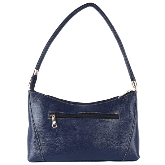 Livinwise Genuine Navy Blue Leather Shoulder Bag for Women