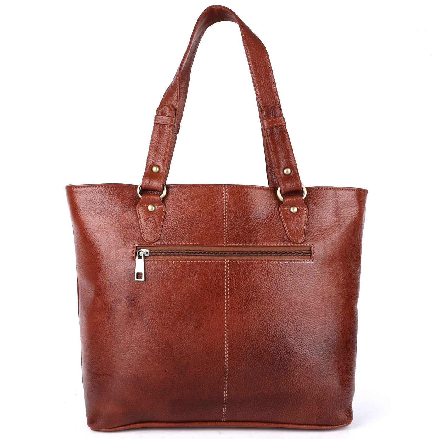 Livinwise Genuine Cognac Leather Tote Bag for Women